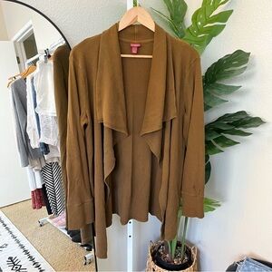 ✨ Ribbed Brown Waterfall Cardigan – Merona Size Large ✨